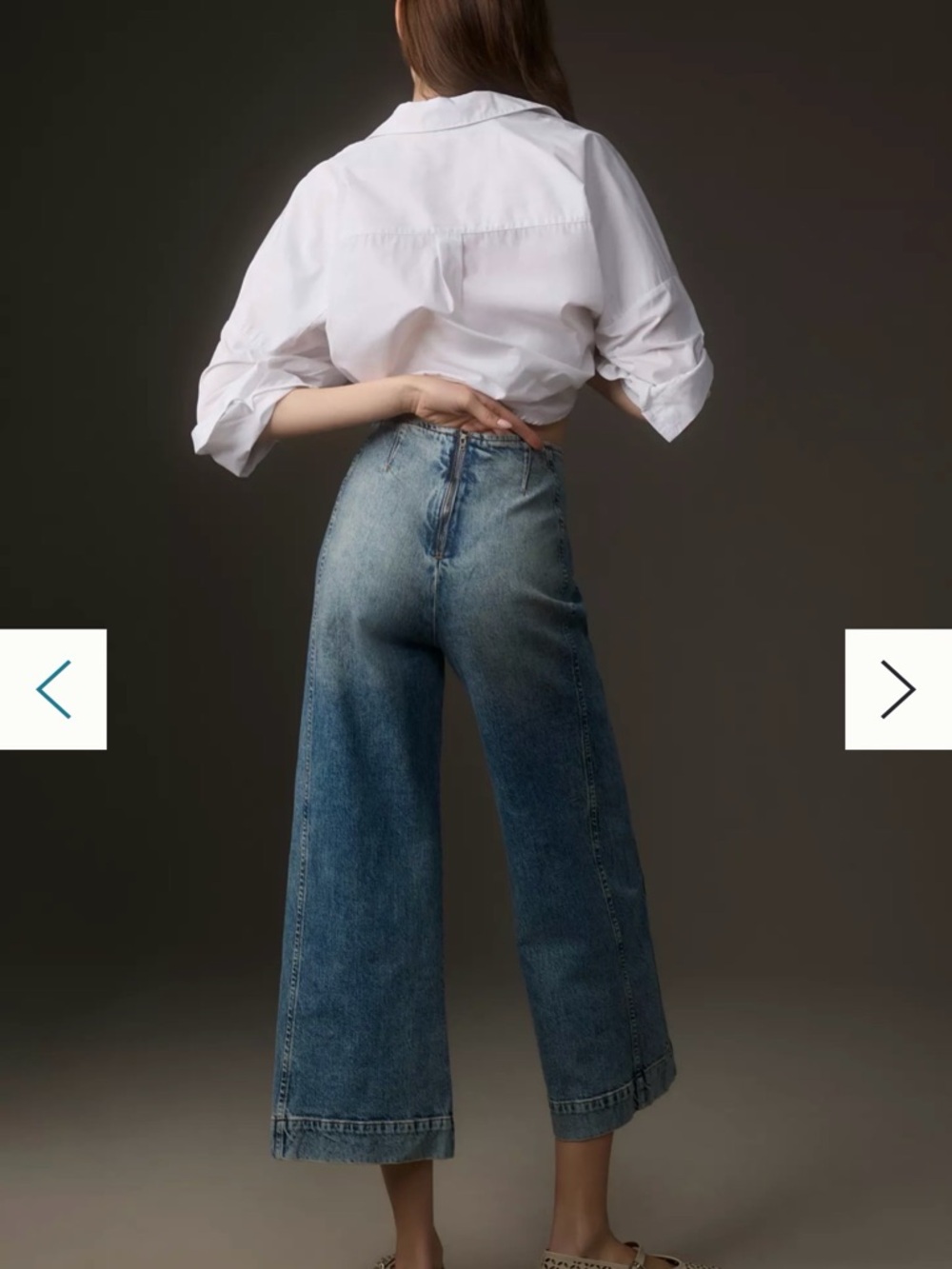 Pilcro Kick Mid-Rise Crop Wide-Leg Jeans NWOT - Picture 2 of 6